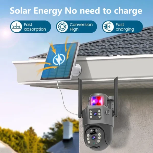 Caméra solaire 4G Sans Fil Solaire Intelligente – Sécurité Autonome et Connectée | MrRobot.ma – Image 3