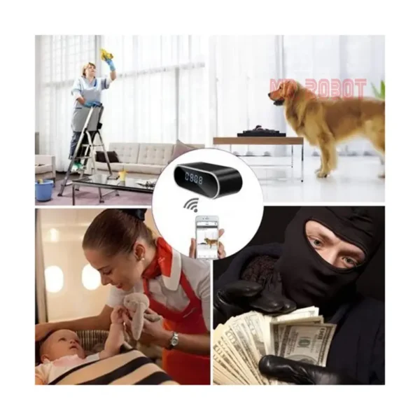 Réveil Caméra Discrète – Surveillance Cachée et Sécurité 24/7 | MrRobot.ma – Image 2