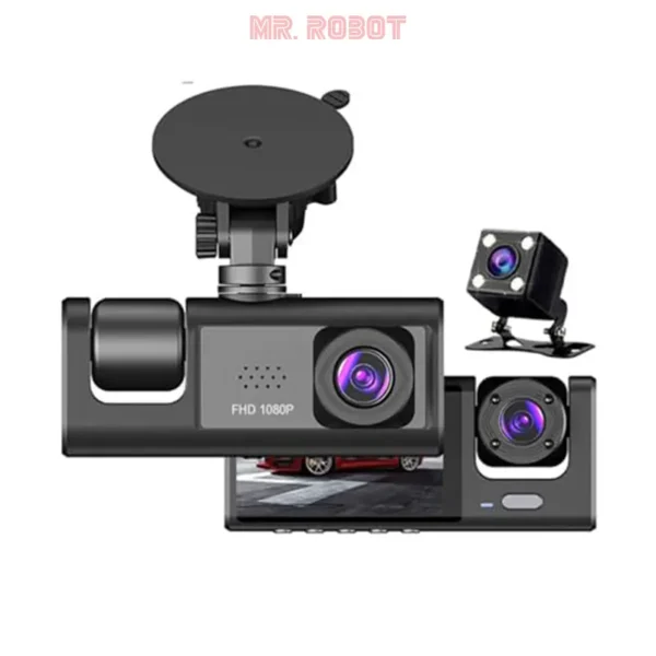 Dash Camera Full HD 1080P avec 3 Caméras – Sécurité et Enregistrement à 360° | MrRobot.ma – Image 4