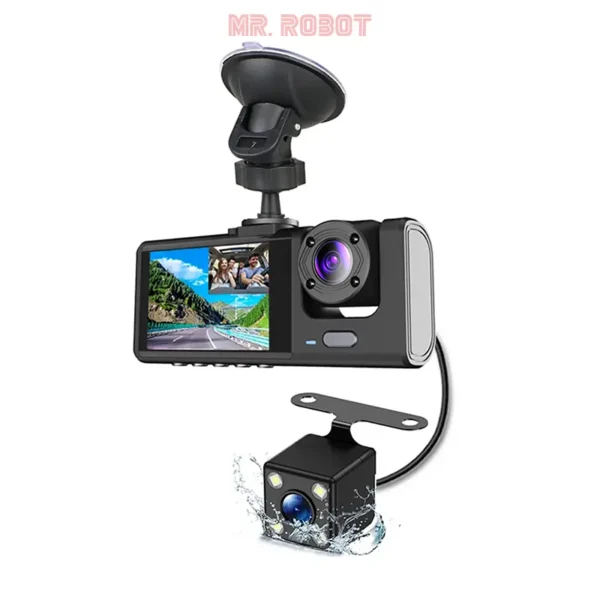 Dash Camera Full HD 1080P avec 3 Caméras – Sécurité et Enregistrement à 360° | MrRobot.ma – Image 5