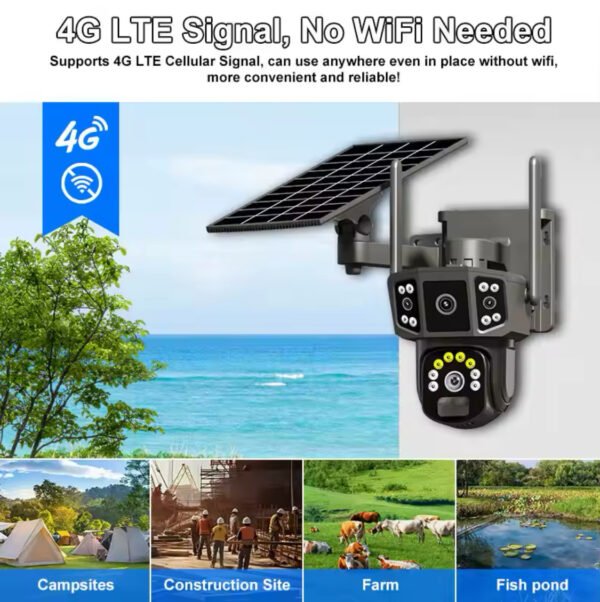 Caméra de Surveillance Solaire 4G 6K 12MP HD – Sécurité Sans Fil et Ultra HD | MrRobot.ma – Image 4
